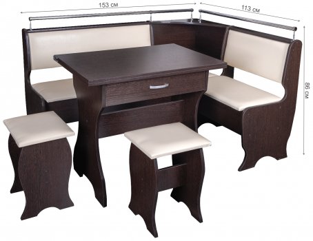 Кухонный уголок Елена-5 венге / кожзам бежевый