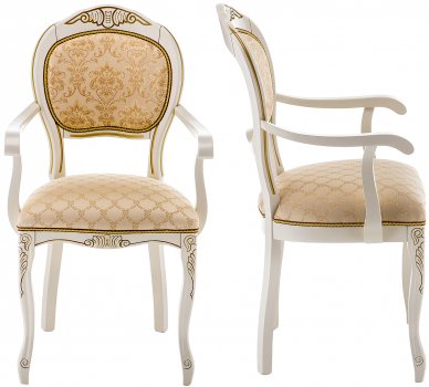 Кресло Лауро патина золото / бежевый